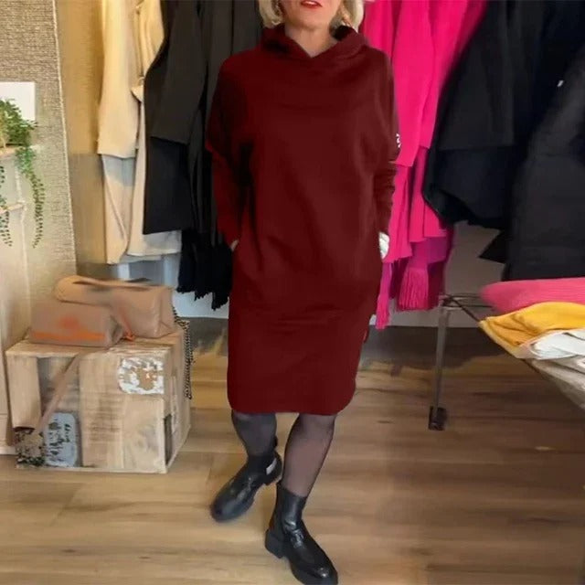 Bonnie - Loose Dress With Hoodie